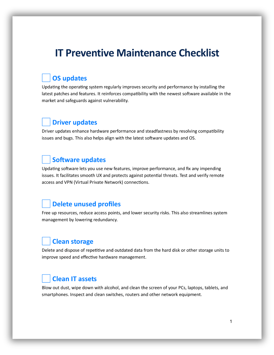 IT Preventive Maintenance Checklist - cover shadow